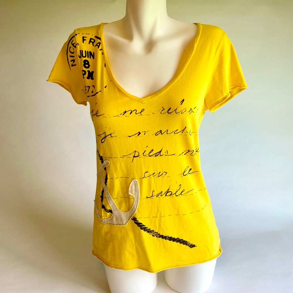 J. Crew Yellow Cotton Short Sleeve T-Shirt size M